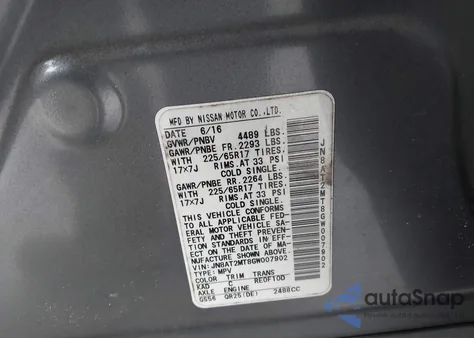 2016 Nissan Rogue S z USA, uszkodzony, nr VIN JN8AT2MT8GW007902
